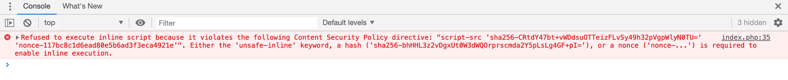 Image of CSP error